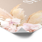 Bohemian Pampas Grass Baby shower Welkomstteken Poster (Hoek)