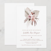 Bohemian Pampas Grass Baptisme Kaart (Voorkant / Achterkant)