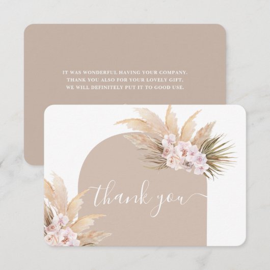 Bohemian Pampas Grass bedankje Bedankkaart (Voorkant / Achterkant)