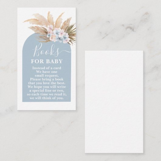 Bohemian Pampas Grass Boeken voor Baby Boy Kaart (Voorkant / Achterkant)