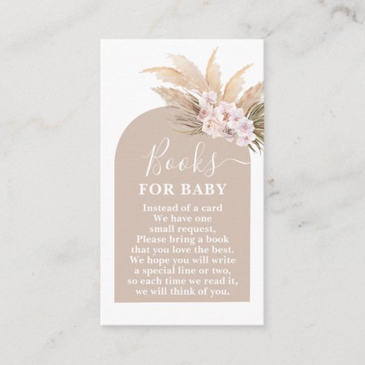 Bohemian Pampas Grass Boeken voor Baby Kaart (Voorkant)