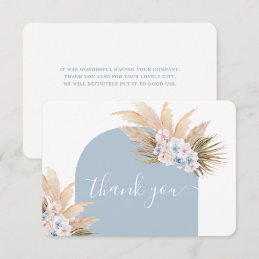 Bohemian Pampas Grass Boy bedankje Bedankkaart (Voorkant / Achterkant)