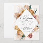 Bohemian Pampas Grass Bridal Shower Kaart (Voorkant / Achterkant)