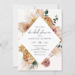 Bohemian Pampas Grass Bridal Shower Kaart
