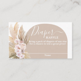 Bohemian Pampas Grass Diaper Raffle Kaart