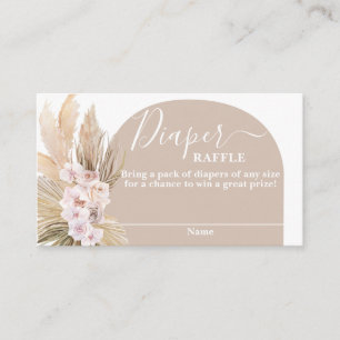 Bohemian Pampas Grass Diaper Raffle Kaart