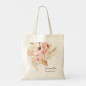 Bohemian Pampas Grass Floral Bridesmaid Tote Bag (Achterkant)