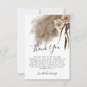 Bohemian Pampas Grass Floral Herfst Baby shower Bedankkaart (Voorkant)
