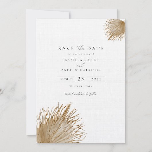 Bohemian Pampas grass Foto bewaart datum Kaart (Voorkant)