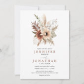 Bohemian Pampas Grass Foto Weddenschap Kaart (Voorkant)