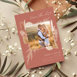 Bohemian Pampas Grass Foto Weddenschap Save The Date