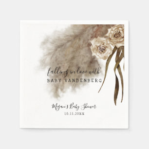 Bohemian Pampas Grass Greenery Baby shower Servet