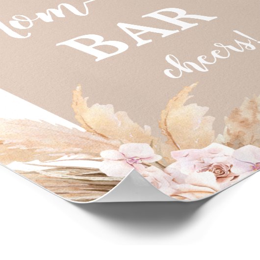 Bohemian Pampas Grass Mimosa Bar Poster (Hoek)