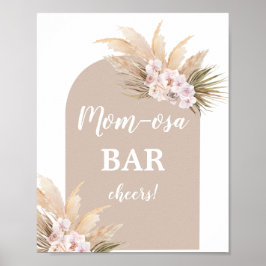 Bohemian Pampas Grass Mimosa Bar Poster