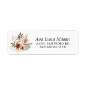 Bohemian Pampas Grass Return Address Labels (Voorkant)