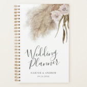 Bohemian Pampas Grass Waterverf Trouwplanner Planner (Voorkant)