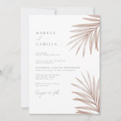 Bohemian Pampas Grass Wedding Kaart (Voorkant)
