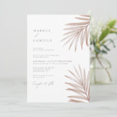 Bohemian Pampas Grass Wedding Kaart (Staand voorkant)