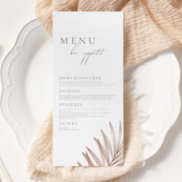 Bohemian Pampas Grass Wedding Menu