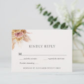 Bohemian Pampas Grass Wedding Response Kaart (Staand voorkant)