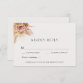 Bohemian Pampas Grass Wedding Response Kaart (Voorkant / Achterkant)