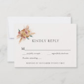 Bohemian Pampas Grass Wedding Response Kaart (Voorkant)