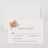 Bohemian Pampas Grass Wedding Response Kaart (Voorkant / Achterkant)