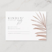 Bohemian Pampas Grass Wedding RSVP Informatiekaartje (Voorkant)