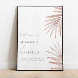 Bohemian Pampas Grass Wedding Sign Poster