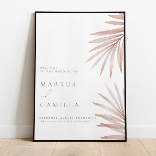 Bohemian Pampas Grass Wedding Sign Poster
