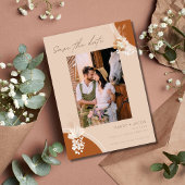 Bohemian Pampas Photo Rust Wedding Save The Date