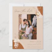 Bohemian Pampas Photo Rust Wedding Save The Date (Voorkant)