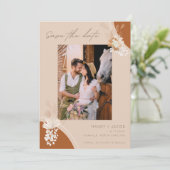 Bohemian Pampas Photo Rust Wedding Save The Date (Staand voorkant)