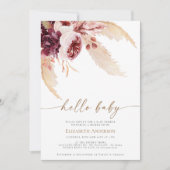 Bohemian Pampas Tropical Desert Grass Baby shower Kaart (Voorkant)