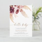 Bohemian Pampas Tropical Desert Grass Baby shower Kaart (Staand voorkant)