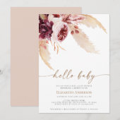 Bohemian Pampas Tropical Desert Grass Baby shower Kaart (Voorkant / Achterkant)
