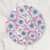 Bohemian Pastel Bloemen Roze Blauw Zoet 16 Bedankjes Labels (Achterkant)