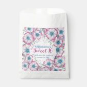 Bohemian Pastel Bloemen Roze Blauw Zoet 16 Bedankzakje (Voorkant)