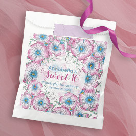 Bohemian Pastel Bloemen Roze Blauw Zoet 16 Bedankzakje