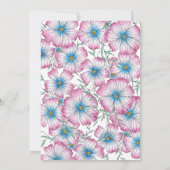 Bohemian Pastel Bloemen Roze Blauw Zoet 16 Kaart (Achterkant)