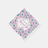 Bohemian Pastel Bloemen Roze Blauw Zoet 16 Servet (Hoek)