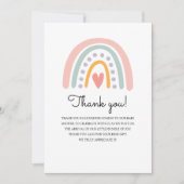 Bohemian Pastel Rainbow Baby Shower for a Girl Bedankkaart (Voorkant)