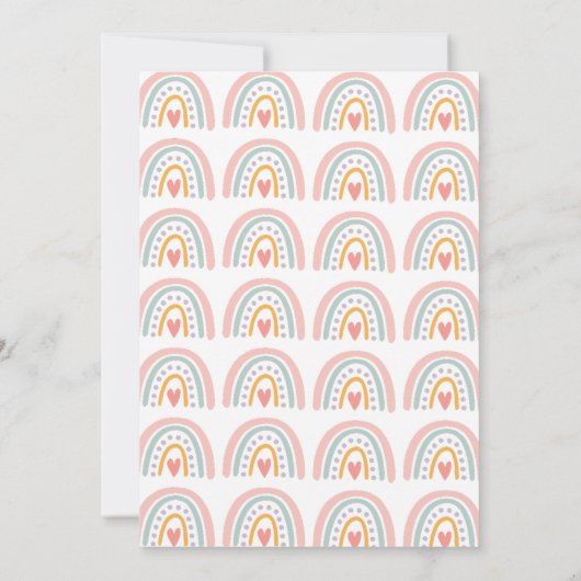 Bohemian Pastel Rainbow Baby Shower for a Girl Bedankkaart (Achterkant)
