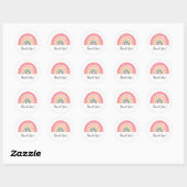 Bohemian Pastel Regenboog met Hart Dank U Ronde Sticker (Vel)