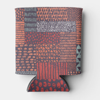 Bohemian patchwork: met de hand getekend naadloos blikjeskoeler