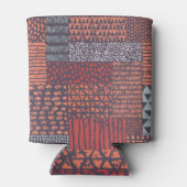 Bohemian patchwork: met de hand getekend naadloos  blikjeskoeler (Achterkant)