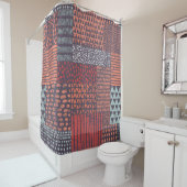Bohemian patchwork: met de hand getekend naadloos douchegordijn (In situ)