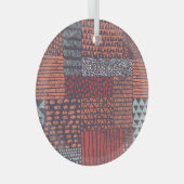 Bohemian patchwork: met de hand getekend naadloos glas ornament (Voorkant Rechts)