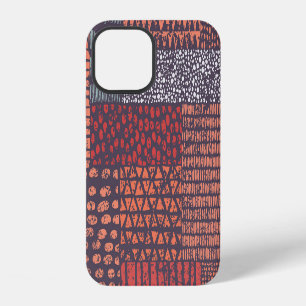 Bohemian patchwork: met de hand getekend naadloos  iPhone 12 hoesje