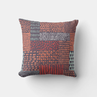 Bohemian patchwork: met de hand getekend naadloos  kussen